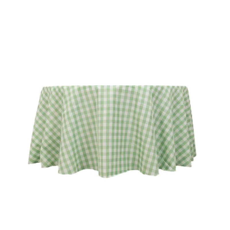 120" Checkered Gingham Polyester Round Tablecloth