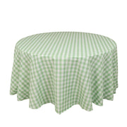 120" Checkered Gingham Polyester Round Tablecloth TAB_CHK120_SAGE