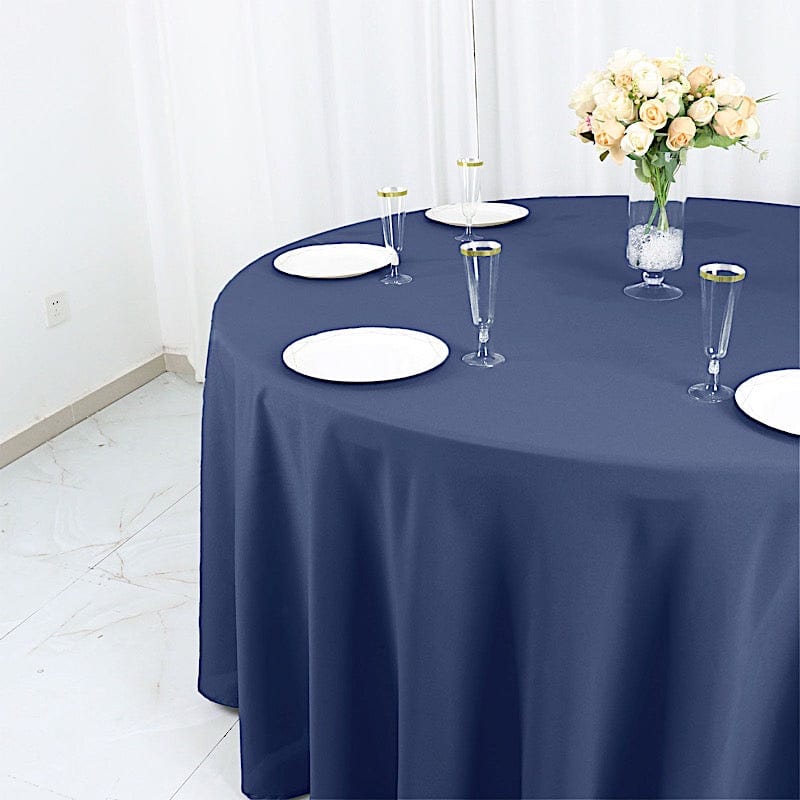 120" Cotton Blend Round Tablecloth for Weddings and Events