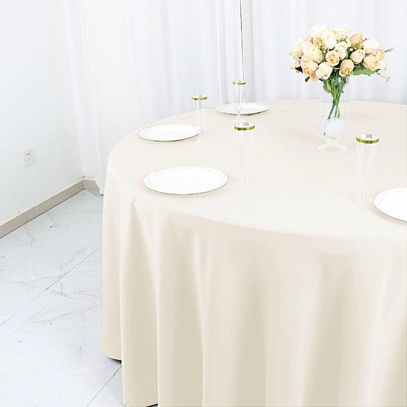 120" Cotton Blend Round Tablecloth for Weddings and Events