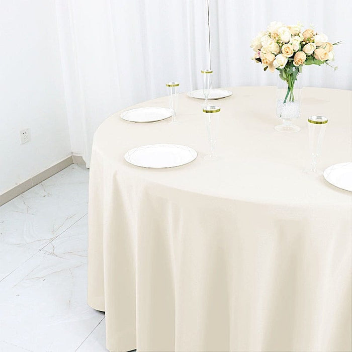 120" Cotton Blend Round Tablecloth for Weddings and Events