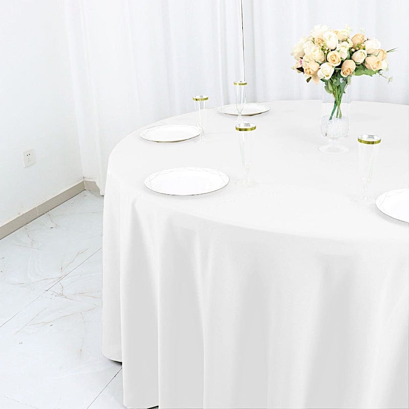 120" Cotton Blend Round Tablecloth for Weddings and Events
