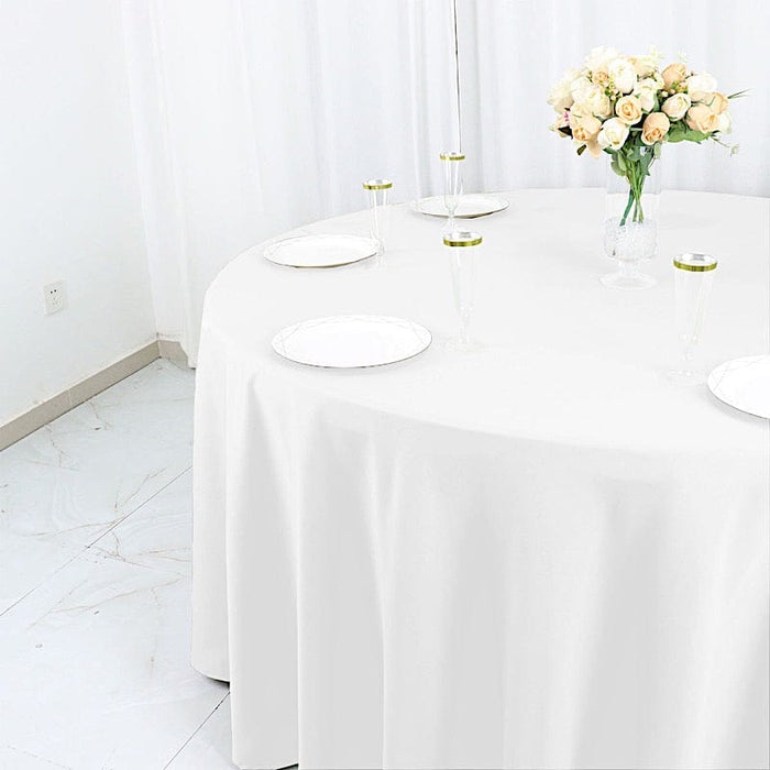 120" Cotton Blend Round Tablecloth for Weddings and Events