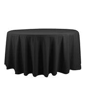 120" Cotton Blend Round Tablecloth for Weddings and Events TAB_COT01_120_BLK