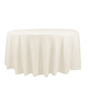 120" Cotton Blend Round Tablecloth for Weddings and Events TAB_COT01_120_IVR