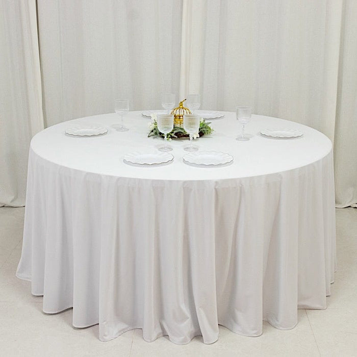 120" Fire Retardant Polyester Scuba Round Tablecloth