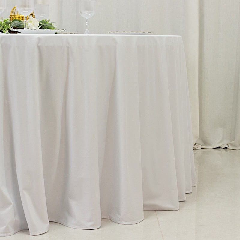 120" Fire Retardant Polyester Scuba Round Tablecloth