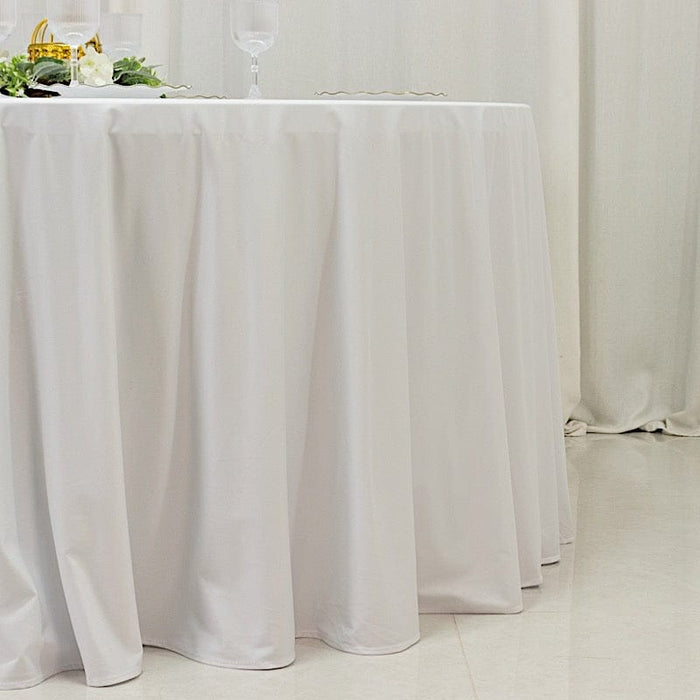 120" Fire Retardant Polyester Scuba Round Tablecloth