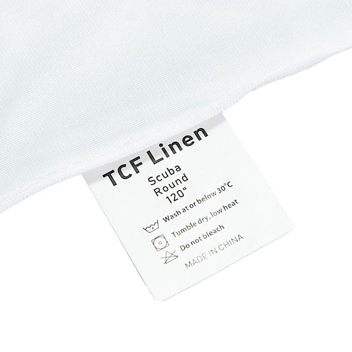 120" Fire Retardant Polyester Scuba Round Tablecloth