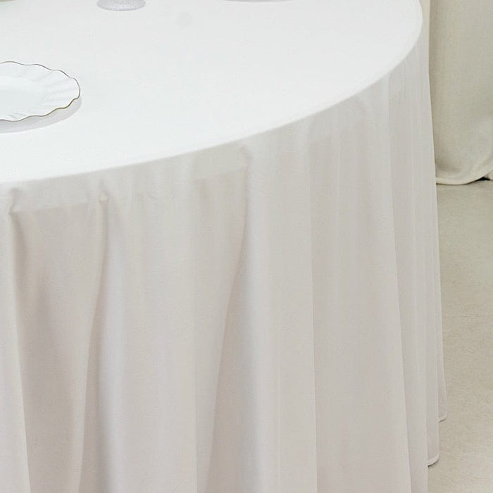 120" Fire Retardant Polyester Scuba Round Tablecloth