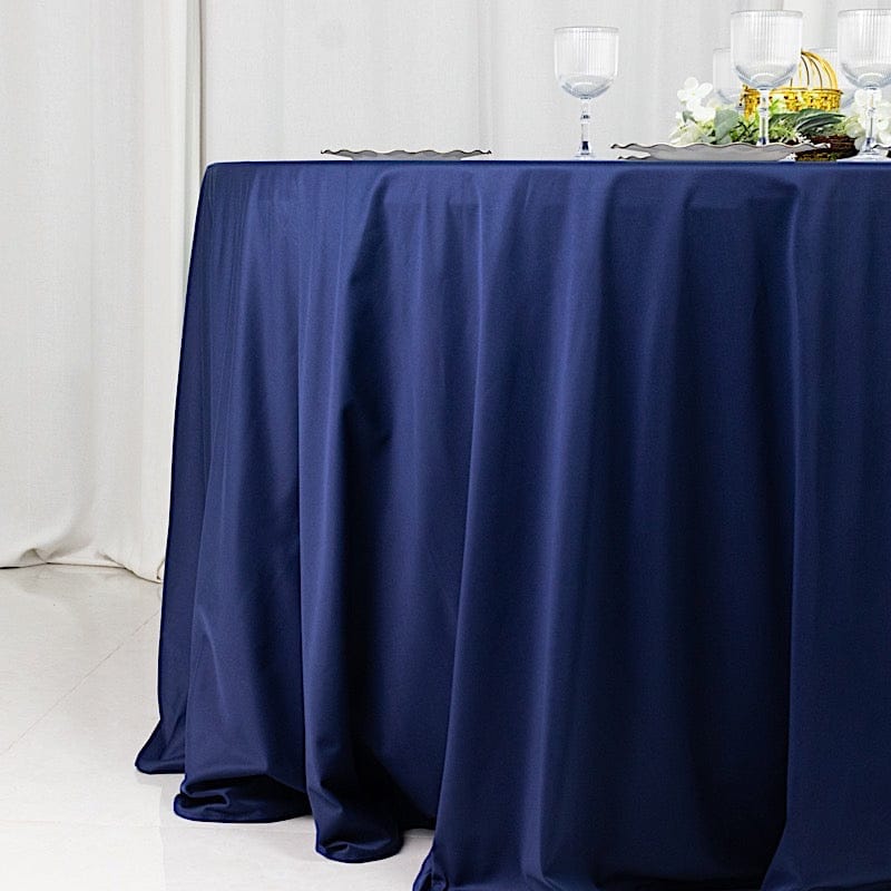 120" Fire Retardant Polyester Scuba Round Tablecloth