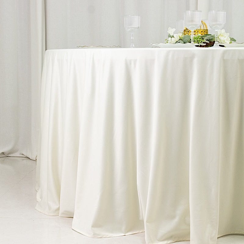 120" Fire Retardant Polyester Scuba Round Tablecloth