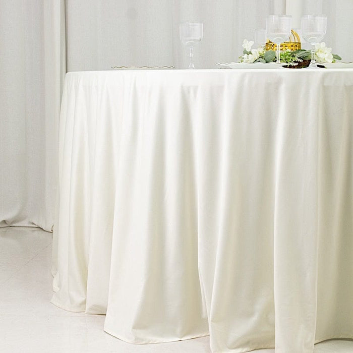 120" Fire Retardant Polyester Scuba Round Tablecloth