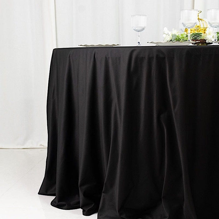 120" Fire Retardant Polyester Scuba Round Tablecloth