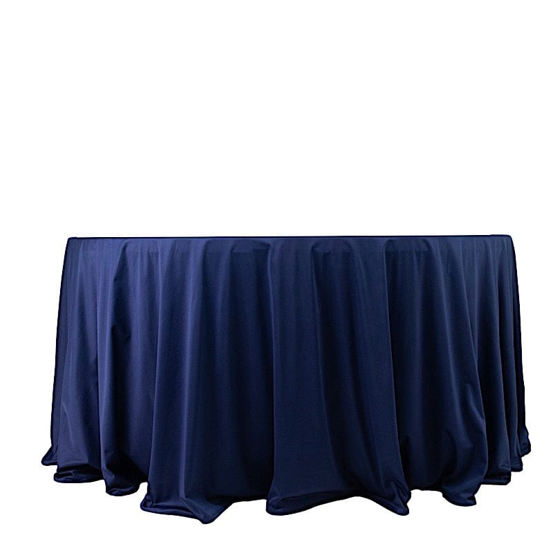 120" Fire Retardant Polyester Scuba Round Tablecloth TAB_SCUBA_IFR_120_NAVY
