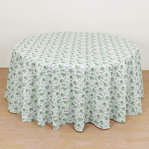 120" Floral Polyester Round Tablecloth - Dusty Sage Green TAB_PLY_FLOR_120_DSG