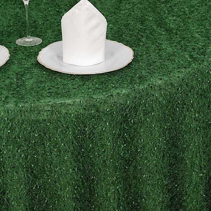 120" Fringe Shag Polyester Round Tablecloth