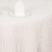 120" Fringe Shag Polyester Round Tablecloth