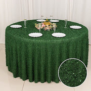 120" Fringe Shag Polyester Round Tablecloth