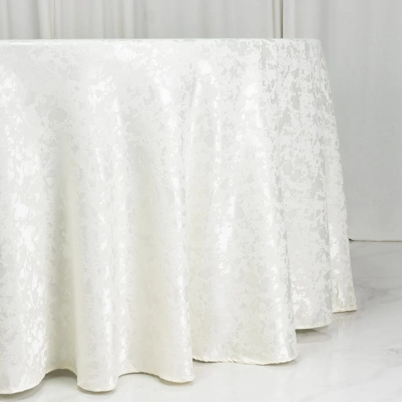 120" Jacquard Polyester Round Tablecloth with Abstract Watercolor Pattern
