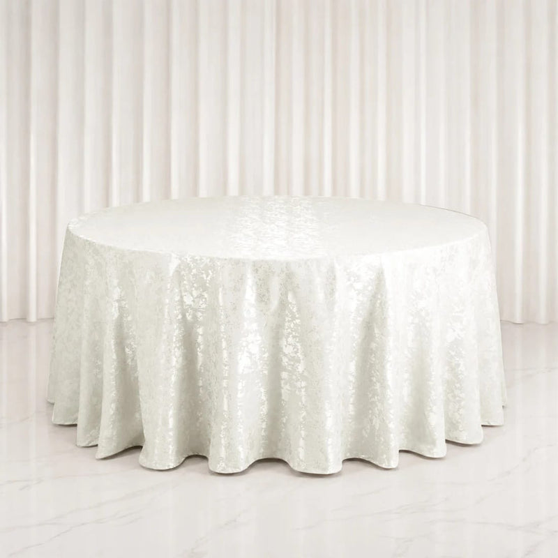 120" Jacquard Polyester Round Tablecloth with Abstract Watercolor Pattern