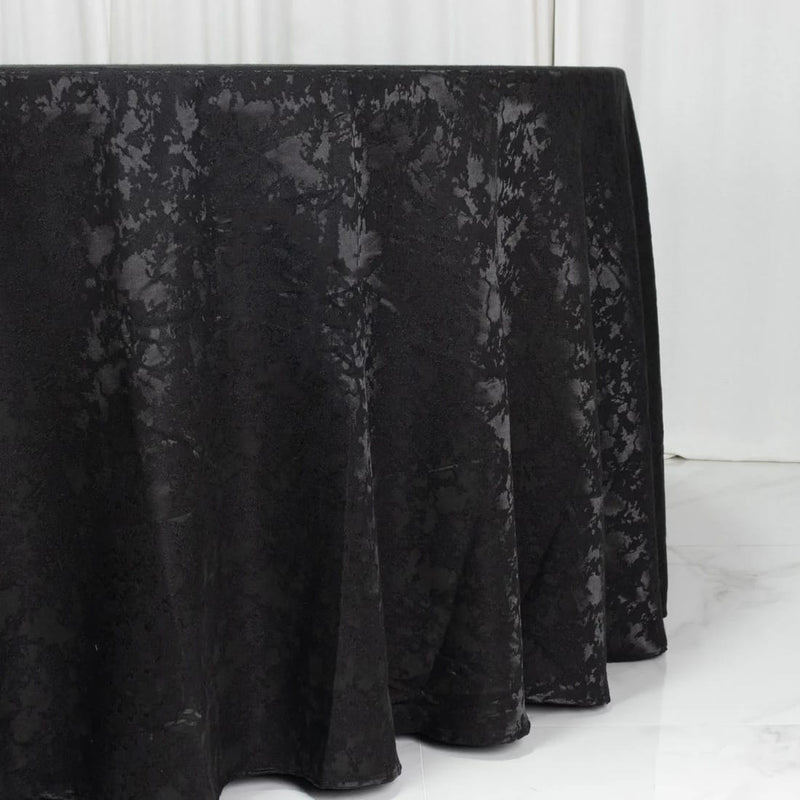 120" Jacquard Polyester Round Tablecloth with Abstract Watercolor Pattern