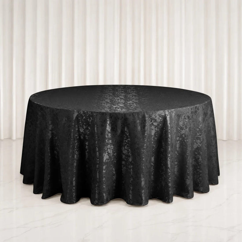 120" Jacquard Polyester Round Tablecloth with Abstract Watercolor Pattern