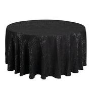 120" Jacquard Polyester Round Tablecloth with Abstract Watercolor Pattern TAB_JAC02_120_BLK