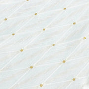 120" Jacquard Polyester Round Tablecloth with Diamond Trellis and Gold Accents