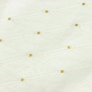 120" Jacquard Polyester Round Tablecloth with Diamond Trellis and Gold Accents