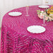 120" Mesh Round Tablecloth with Wavy Embroidered Sequins