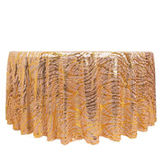 120" Mesh Round Tablecloth with Wavy Embroidered Sequins TAB_02_WAVE_120_RSGD