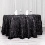 120" Polyester Rectangular Tablecloth with Metallic Tinsel
