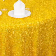 120" Polyester Rectangular Tablecloth with Metallic Tinsel