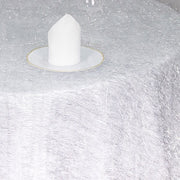 120" Polyester Rectangular Tablecloth with Metallic Tinsel