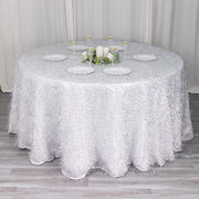 120" Polyester Rectangular Tablecloth with Metallic Tinsel