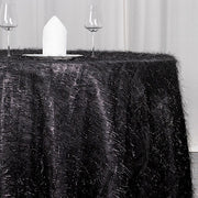 120" Polyester Rectangular Tablecloth with Metallic Tinsel