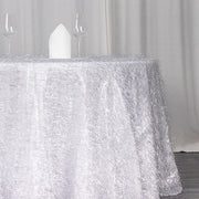 120" Polyester Rectangular Tablecloth with Metallic Tinsel