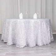 120" Polyester Rectangular Tablecloth with Metallic Tinsel
