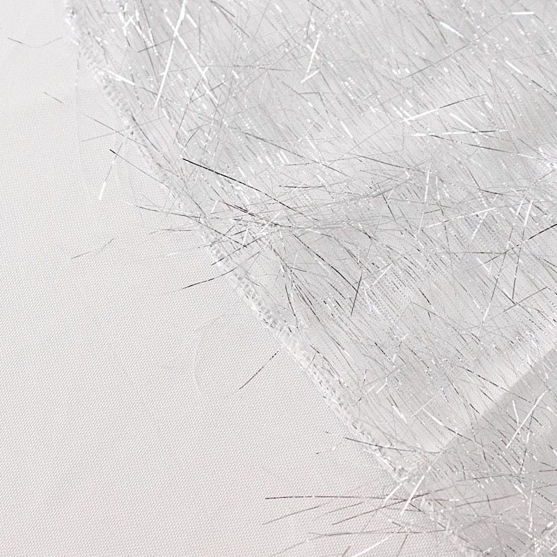 120" Polyester Rectangular Tablecloth with Metallic Tinsel