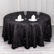 120" Polyester Rectangular Tablecloth with Metallic Tinsel