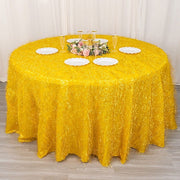 120" Polyester Rectangular Tablecloth with Metallic Tinsel