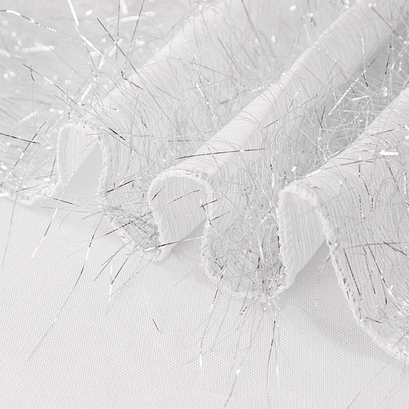 120" Polyester Rectangular Tablecloth with Metallic Tinsel