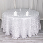 120" Polyester Rectangular Tablecloth with Metallic Tinsel