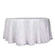 120" Polyester Rectangular Tablecloth with Metallic Tinsel TAB_STR01_120_SILV