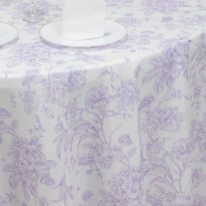 120" Polyester Round Tablecloth for Weddings and Events - French Toile Pattern (Copy)