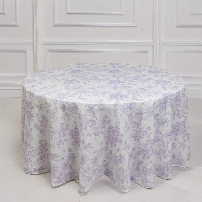 120" Polyester Round Tablecloth for Weddings and Events - French Toile Pattern (Copy)