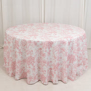 120" Polyester Round Tablecloth for Weddings and Events - French Toile Pattern (Copy)