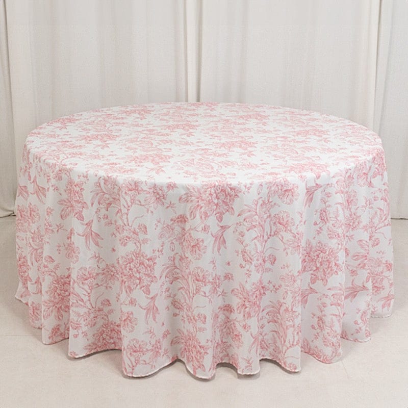 120" Polyester Round Tablecloth for Weddings and Events - French Toile Pattern (Copy)