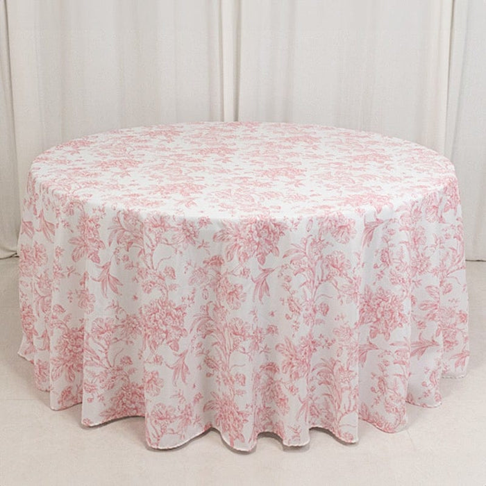 120" Polyester Round Tablecloth for Weddings and Events - French Toile Pattern (Copy)